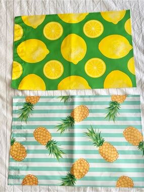 80 Poly bags mailers shipping lemons pineapple print self seal 10x13” summer